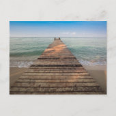Wooden Wandelpad en Zee in de zomer Briefkaart (Voorkant)