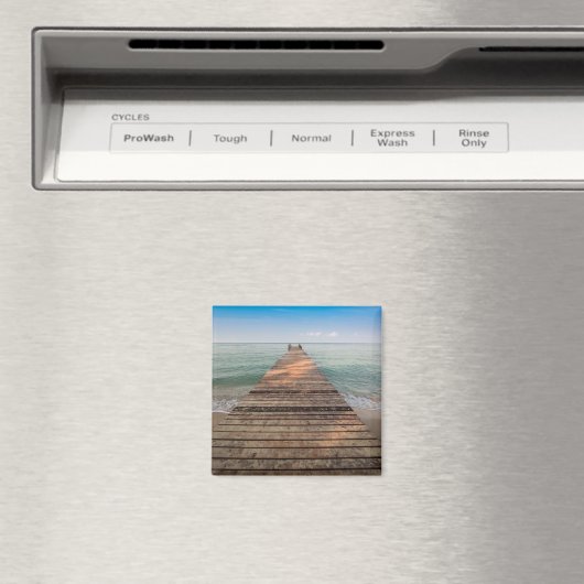 Wooden Wandelpad en Zee in de zomer Magneet (Insitu (Vaatwasser))