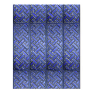Wooden Weave Pattern Blue Foto Afdruk