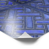 Wooden Weave Pattern Blue Foto Afdruk (Hoek)