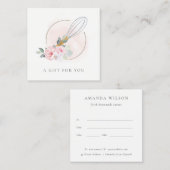 Wooden Whisk Blush Pink Floral Gift Certificate Vierkante Visitekaartje (Voorkant / Achterkant)
