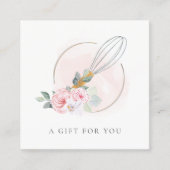 Wooden Whisk Blush Pink Floral Gift Certificate Vierkante Visitekaartje (Voorkant)