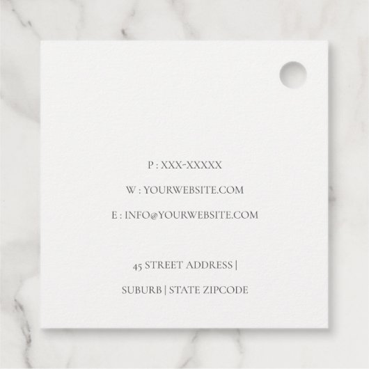 Wooden Whisk Blush Waterverf Floral Chef Logo Bedankjes Labels (Achterkant)