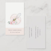 Wooden Whisk Blush Waterverf Floral Chef Logo Visitekaartje (Voorkant / Achterkant)