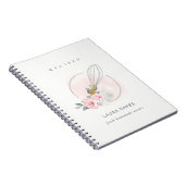 Wooden whisky Blush Waterverf Floral Chef Recipe Notitieboek (Rechterzijde)