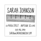 Wooden Yardstick Measuring Stick School Teacher Rubberstempel (Afrduk)