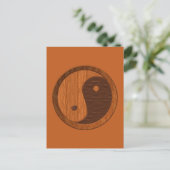 Wooden Yin Yang Briefkaart (Staand voorkant)