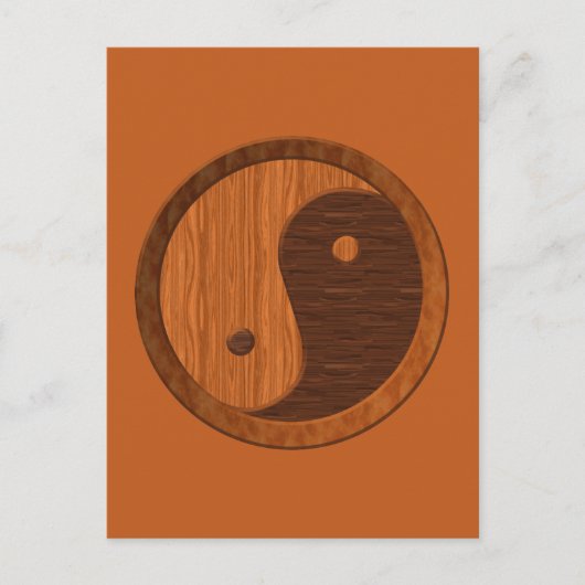 Wooden Yin Yang Briefkaart (Voorkant)