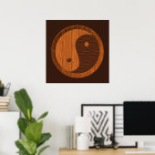 Wooden Yin Yang Poster (Thuiskantoor)