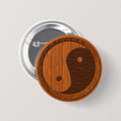 Wooden Yin Yang Ronde Button 5,7 Cm (Voorkant /achterkant)