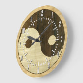 Wooden Yin Yang Symbol Grote Klok (Hoek)