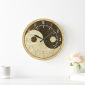 Wooden Yin Yang Symbol Grote Klok (Huis)