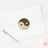 Wooden Yin Yang Symbol Ronde Sticker (Envelop)