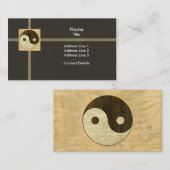 Wooden Yin Yang Symbol Visitekaartje (Voorkant / Achterkant)