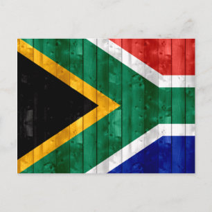 Wooden Zuid-Afrikaanse vlag Briefkaart