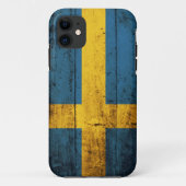 Wooden Zweden vlag Case-Mate iPhone Case (Achterkant)