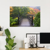 Woodenbrug in het Poster van de Japanse tuin (Thuiskantoor)