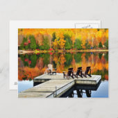 Woodendok in het najaar van het meer briefkaart (Voorkant / Achterkant)