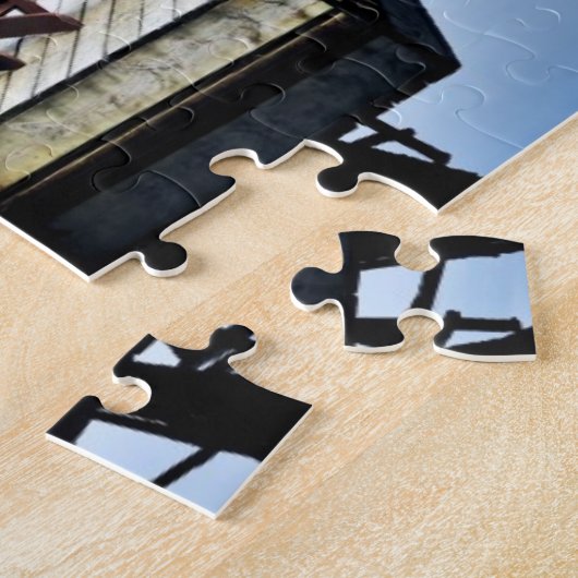 Woodendok in het najaar van het meer legpuzzel (Zijkant)