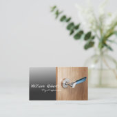 Woodenhandgreep Deuren Bezoekkaart Ontwerp Visitekaartje (Staand voorkant)