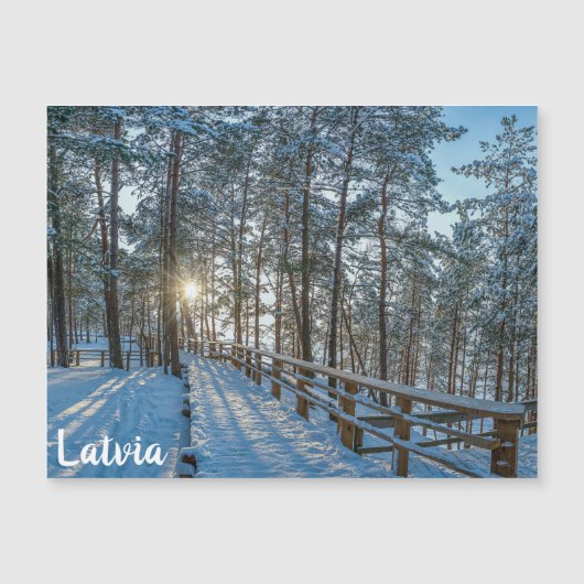 Woodenpad door sneeuwwinterbos (Voorkant)