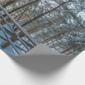 Woodenpad door sneeuwwinterbos cadeaupapier (Hoek)