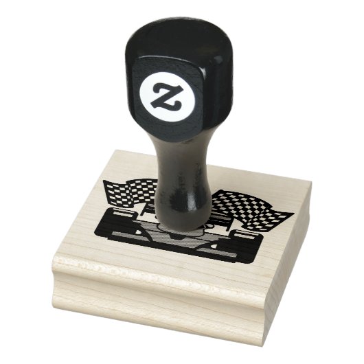 Woodenstempel raceauto rubberstempel (Stempel)
