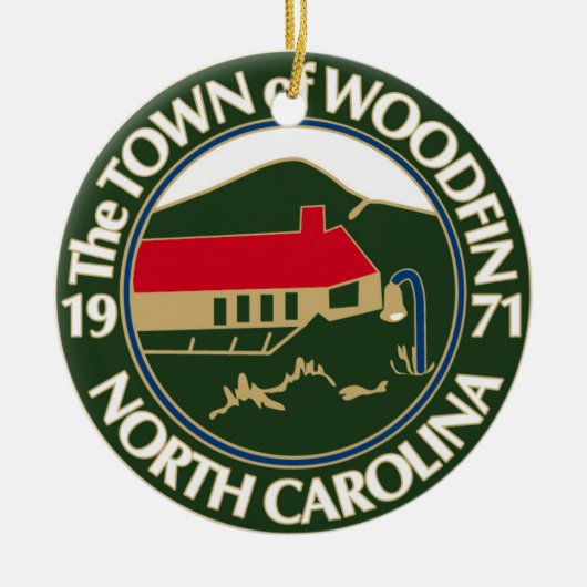Woodfin Town Seal Keramisch Ornament (Voorkant)