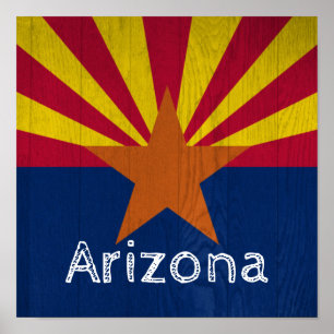 Woodgrain Arizona Starburst Vlag Poster