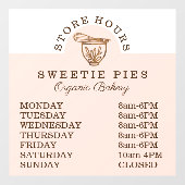 Woodgrain Bakery Stand Mixer Store Uren Raamsticker (Vel)