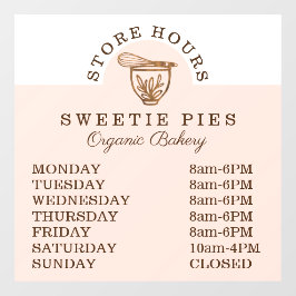 Woodgrain Bakery Stand Mixer Store Uren Raamsticker