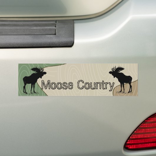 Woodgrain Camo Moose Country Silhouette Bumpersticker (Op auto)
