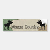 Woodgrain Camo Moose Country Silhouette Bumpersticker (Voorkant)