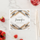 Woodgrain Collage Neutraal Custom Party Servet (Insitu)