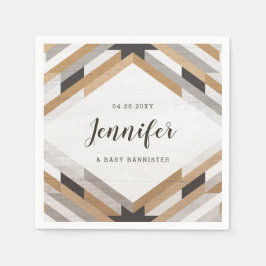 Woodgrain Collage Neutraal Custom Party Servet