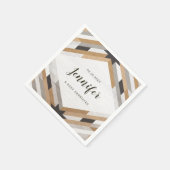 Woodgrain Collage Neutraal Custom Party Servet (Hoek)