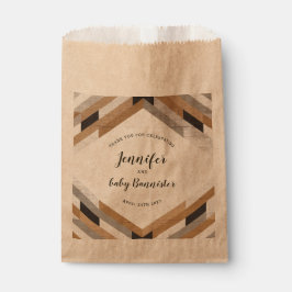 Woodgrain Collage Neutral Baby shower Gift Bag Bedankzakje