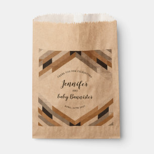 Woodgrain Collage Neutral Baby shower Gift Bag Bedankzakje