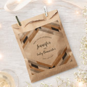 Woodgrain Collage Neutral Baby shower Gift Bag Bedankzakje (Geknipt)