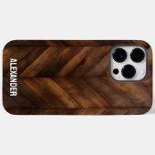 Woodgrain Gelakt Hout Visgraat Aangepaste Naam Case-Mate iPhone Case (Achterkant (horizontaal))
