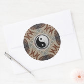 Woodgrain Geometrische Kunst Yin Yang Sticker (Envelop)