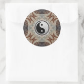 Woodgrain Geometrische Kunst Yin Yang Sticker (Tas)