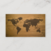 Woodgrain Geweven Wereldkaart Visitekaartje (Achterkant)