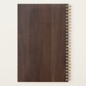 Woodgrain Gold en Grey Stripe Modern Retro Planner (Achterkant)