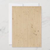 Woodgrain met Heart Wedding Invitation Kaart (Achterkant)