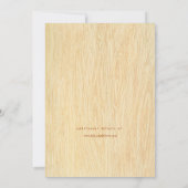 Woodgrain met Heart Wedding Invitation Kaart (Achterkant)