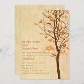 Woodgrain met Tortelduifjes in de boom - herfst Kaart (Voorkant / Achterkant)