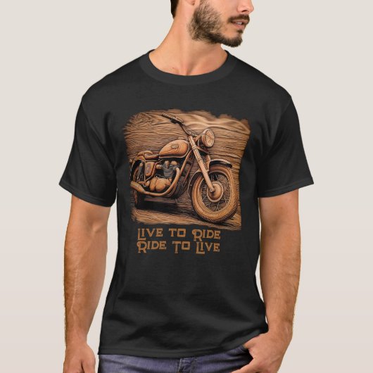 Woodgrain Motorcyle T-shirt (Voorkant)