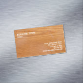 Woodgrain Oak Style Seven Line Custom Magnetisch Visitekaartje (Voorbeeld)
