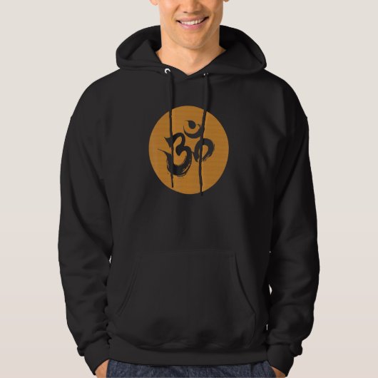 Woodgrain Om Hindu Symbol Hoodie (Voorkant)